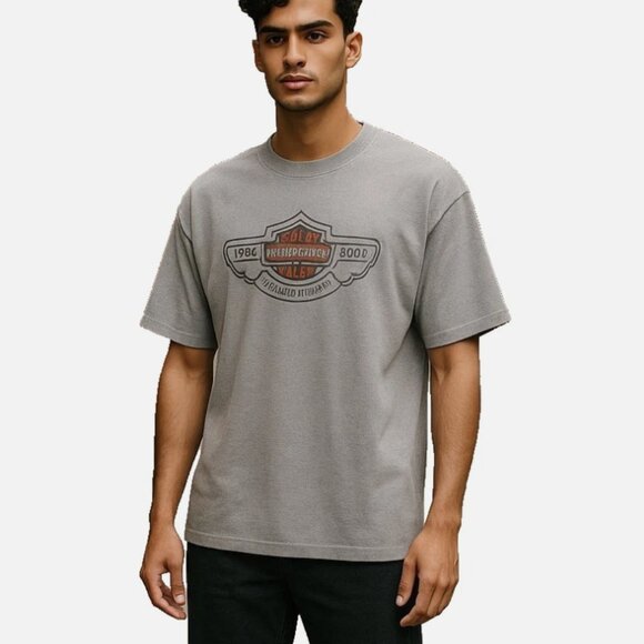 Harley-Davidson Men's T-Shirt Size L 100th Anniversary  Gray Short Sleeve EUC - Picture 9 of 12